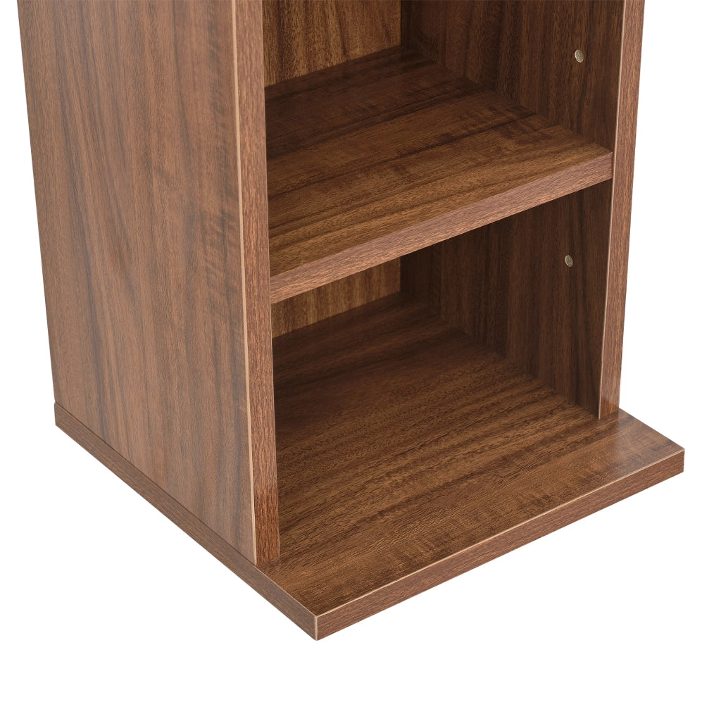 Scaffale a Colonna Tynset con 6 Scomparti per CD DVD 90x20x20 cm Effetto Noce [en.casa]