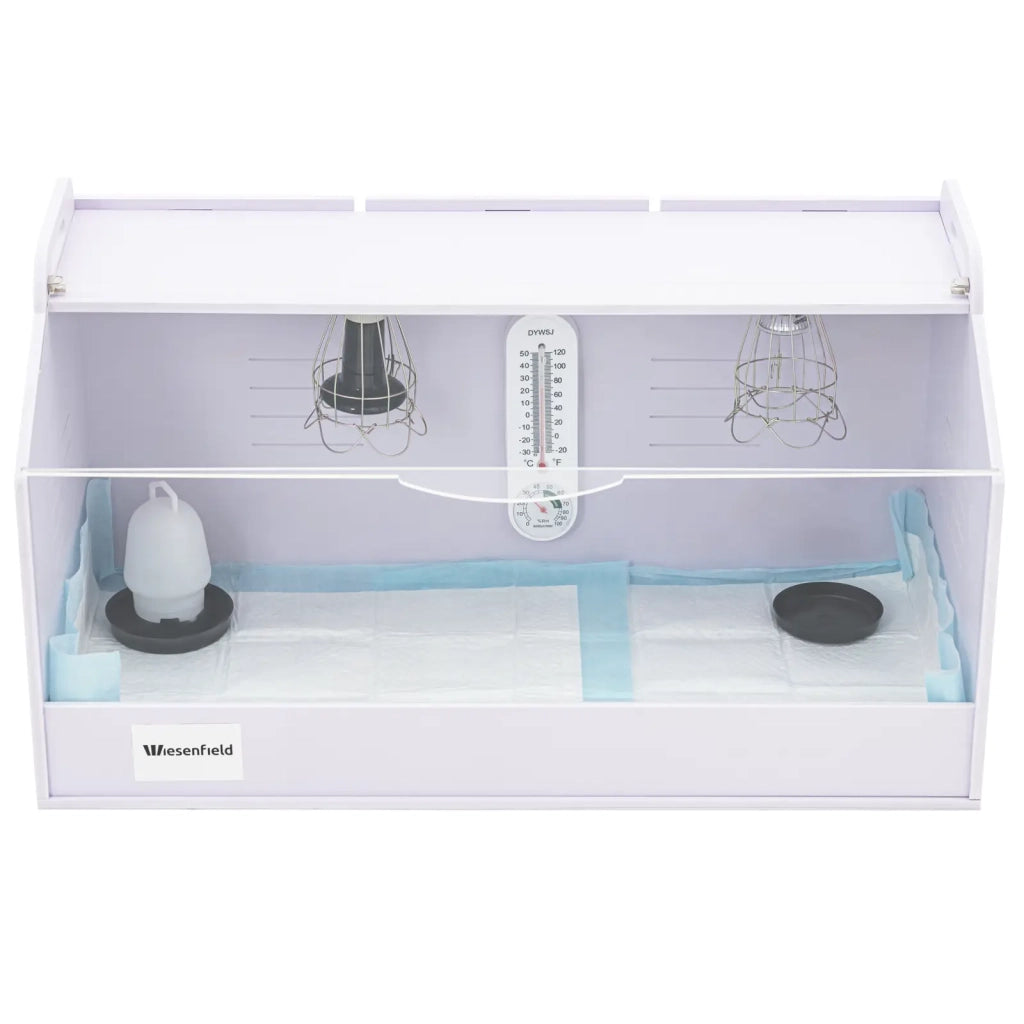 Gabbia per allevamento pulcini fino a 36°C 78 x 40 x 42 cm MDF PVC bianco 14_0008499