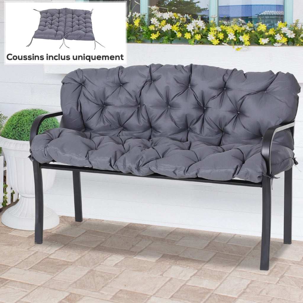Cuscino per Divano da Giardino 2 Posti ¨C zephmum ¨C Grigio 132x110x10 cm