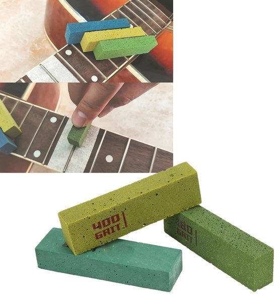 Kit di rifinitura per chitarra a 3 pezzi - Blocco di metallo - Blocco di rifinitura fine - Polire - Kit di utensili - Alta qualità