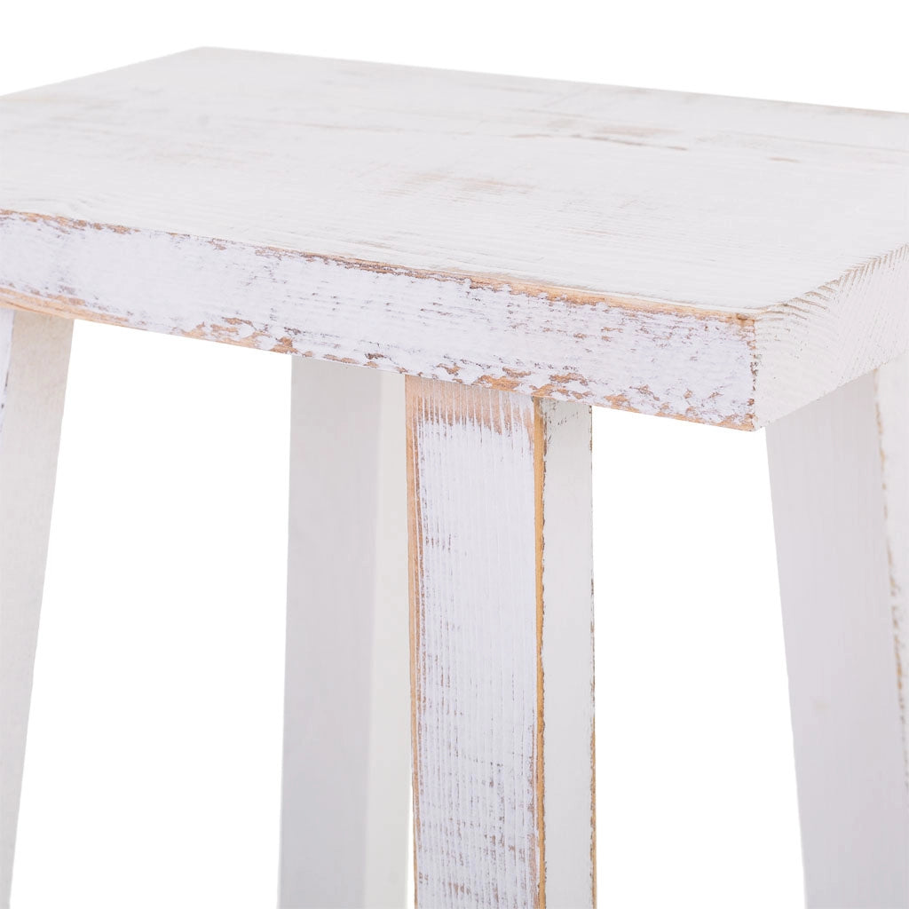 Sgabello in legno bianco 35x25x70h
