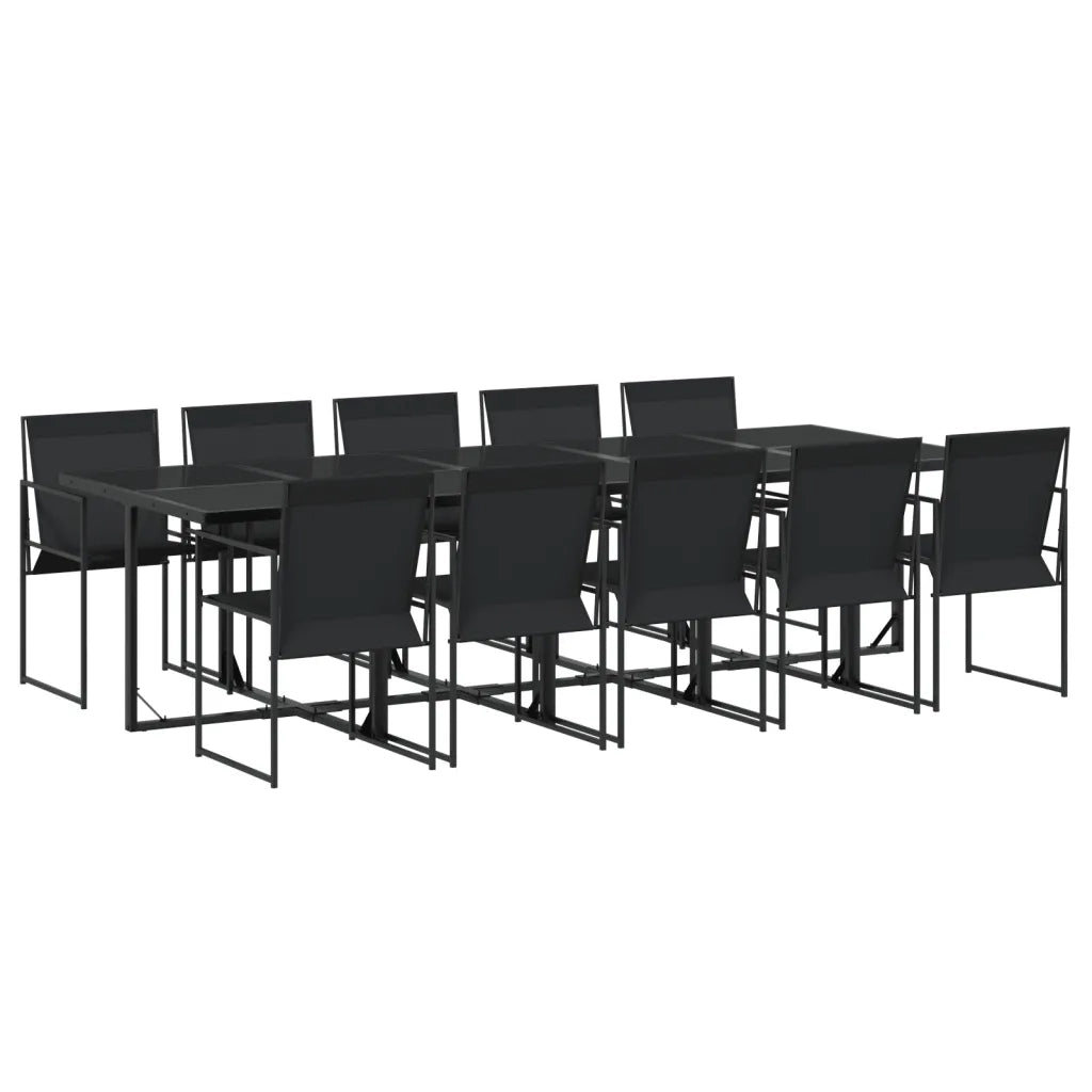 vidaXL Set da Pranzo da Giardino 11 pz Nero in Textilene