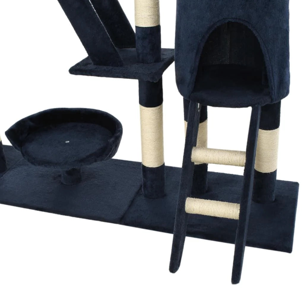 Tiragraffi albero per gatti cuccia per gatti giocattolo peluche sisal 230-250 cm blu 3702049