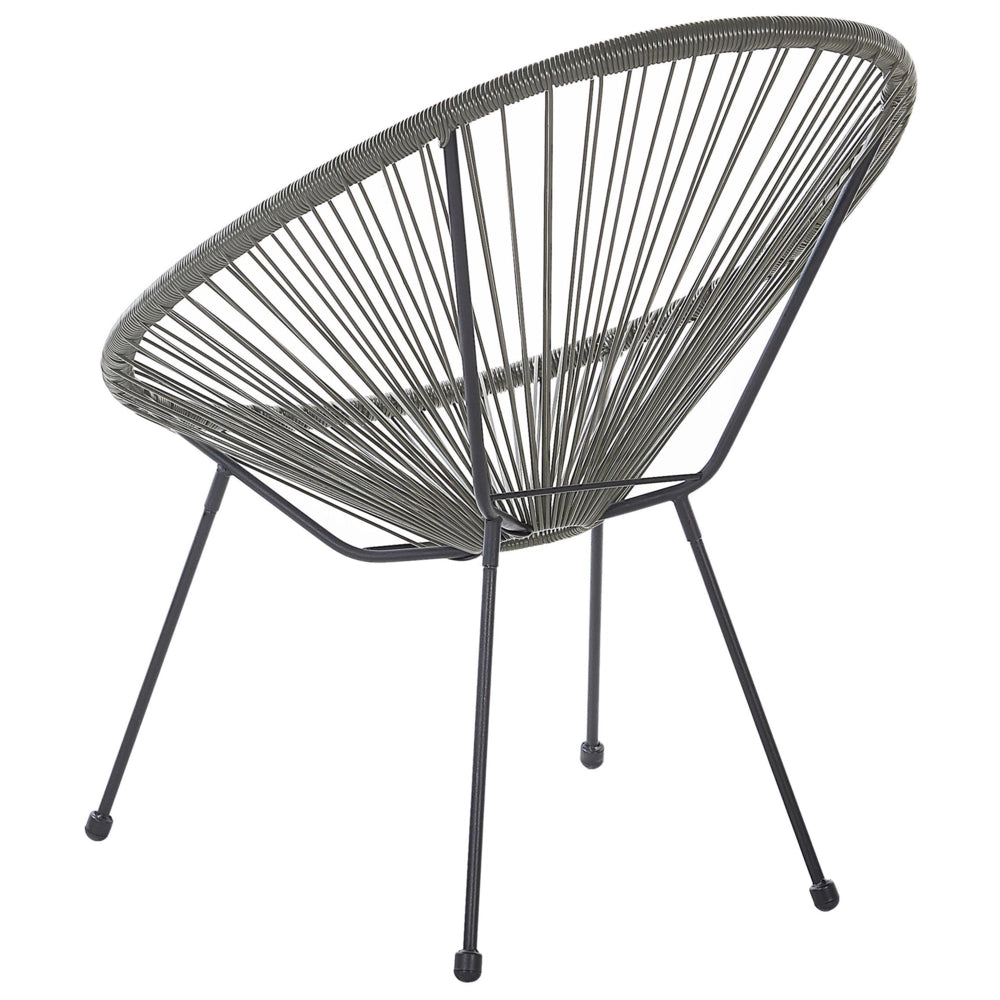 Set di 2 sedie da giardino Papasan in rattan sintetico grigio scuro moderno