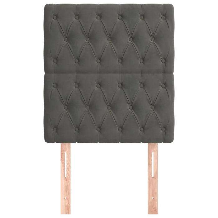 Testiera 2 pz Grigio Scuro 80x7x78/88 cm in Velluto