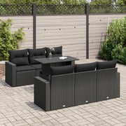 Set Divani da Giardino con Cuscini 7pz Nero Polyrattan 3326256