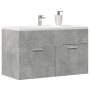 Mobile Lavabo Bagno Grigio Cemento 90x38,5x46 cm Multistrato 856214