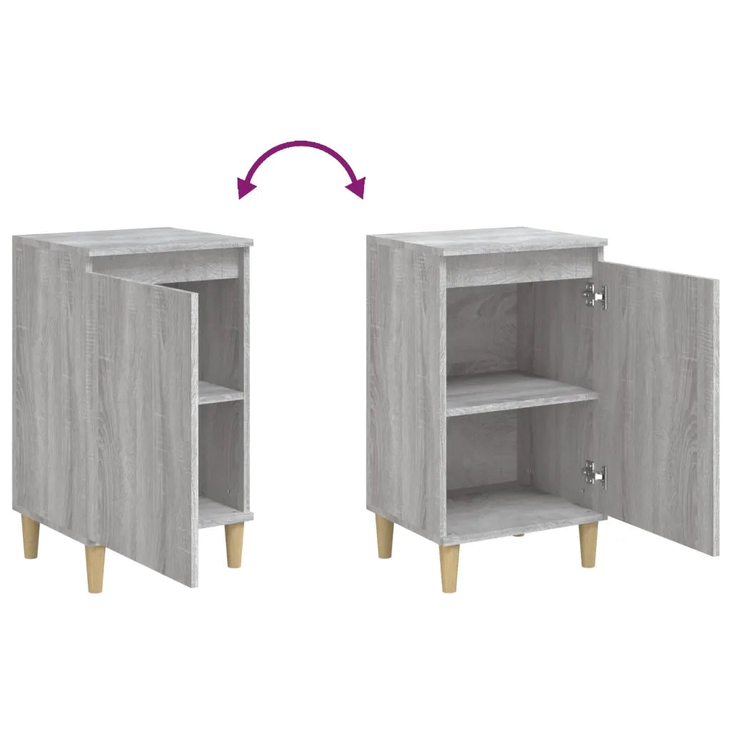 Comodini 2 pz-Set di 2 Tavolino da notte Grigio Sonoma 40x35x70 cm in Legno Multistrato