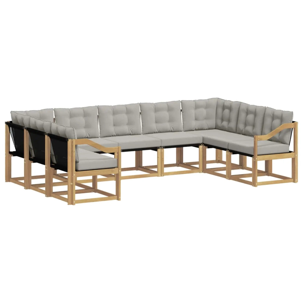 Set di divani da esterno 9 pcs Bianco e Grigio Chiaro 3389869