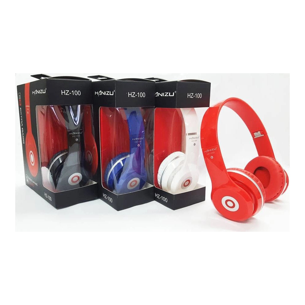 Trade Shop - Cuffie Auricolari Hanizu Hz-100 Stereo Hd Smartphone Pc Mp3 Cd Extra Bass -