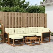 Set di divani da esterno con cuscino 7 pcs Naturale e Crema