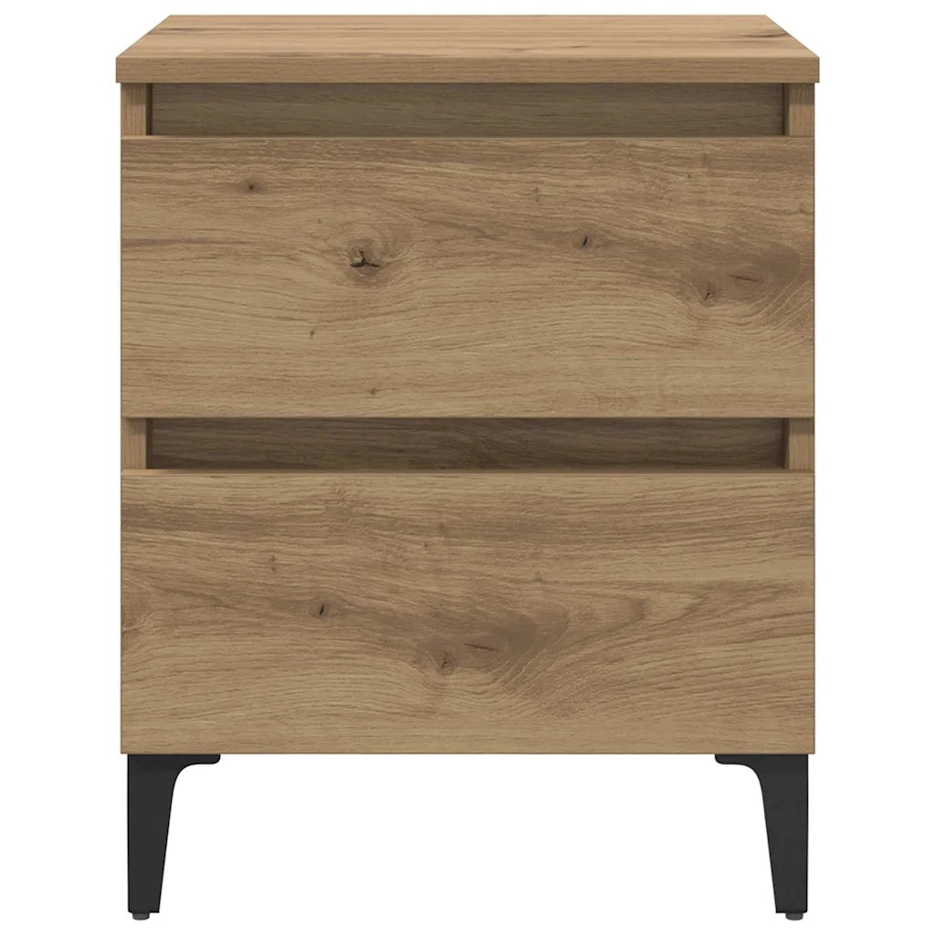 Armadio da Notte 2 pz Rovere artigianale 40 x 35 x 50 cm 871921