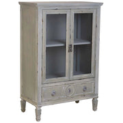 Vetrina in legno con un cassetto grigio 80x42x120h cm