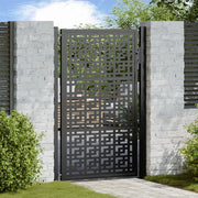 Cancello Giardino Nero 105x155 cm in Acciaio Design a Croce