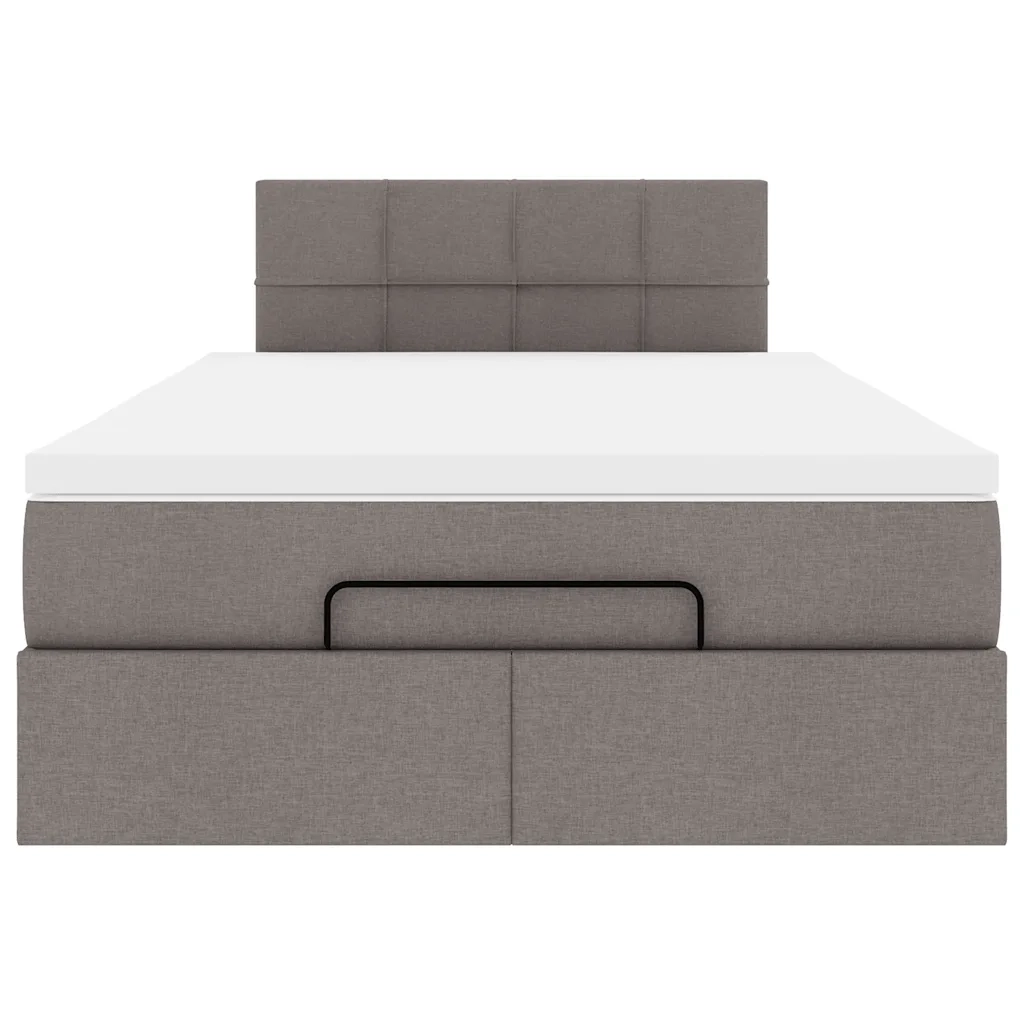 Struttura Letto Pouf con Materasso Tortora 120x200cm in Tessuto 3312302