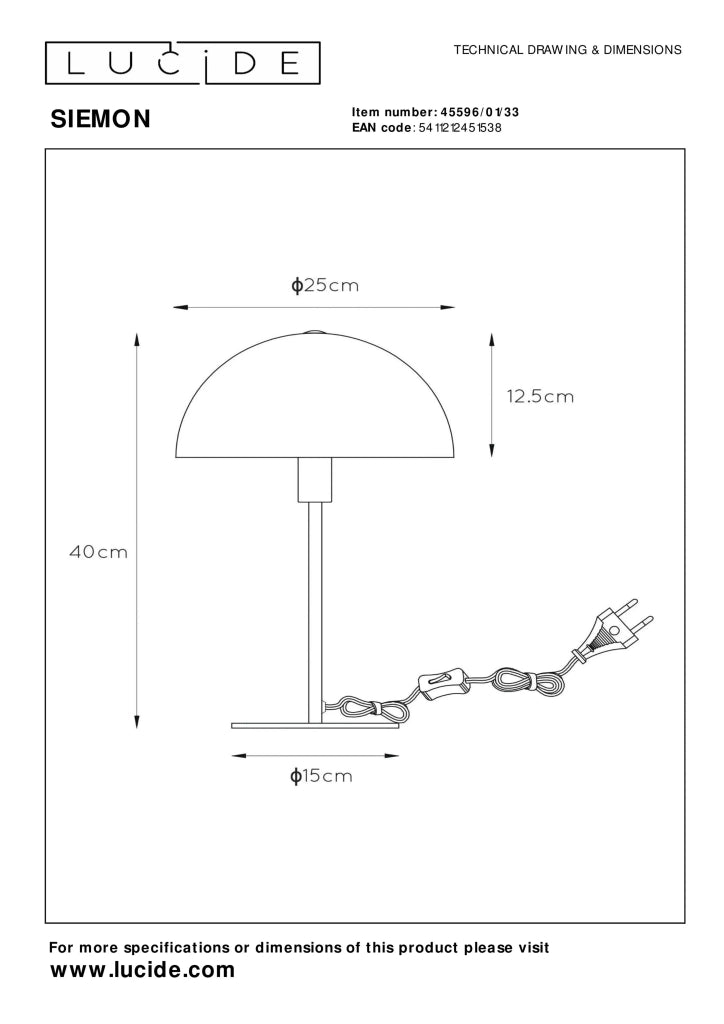 Lampada da tavolo verde eclettica E14 Siemon Lucide