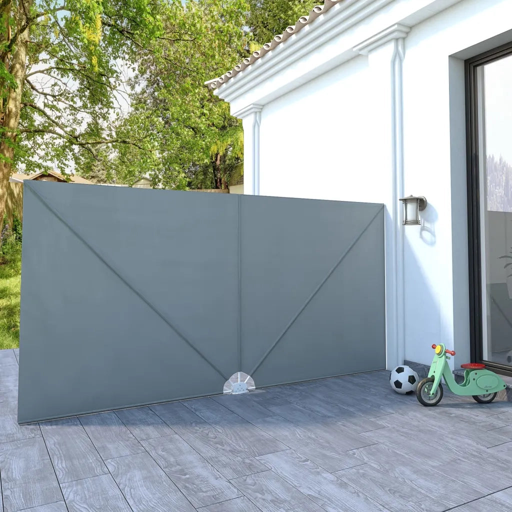 Tenda Laterale per Terrazza Pieghevole Grigio 400x200 cm 44566