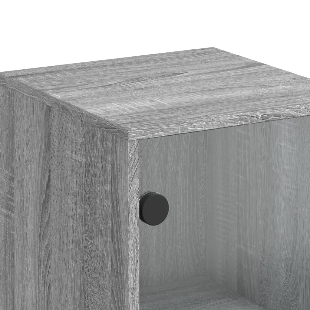 Credenza con Ante in Vetro Grigio Sonoma 35x37x120 cm
