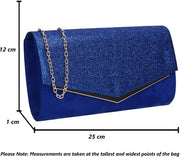 Borsa Clutch per donne, azzurro reale