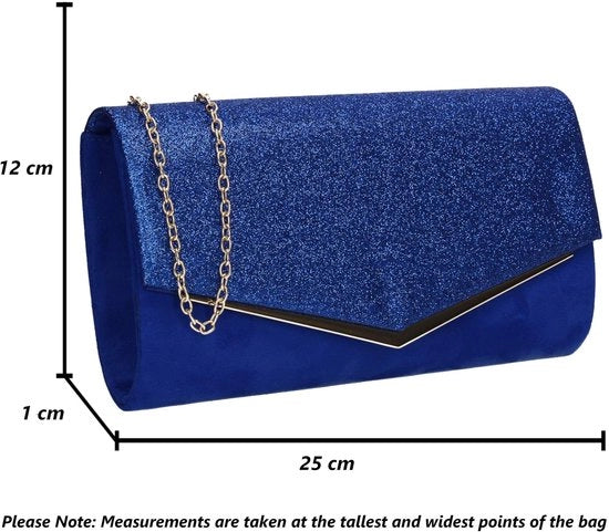 Borsa Clutch per donne, azzurro reale