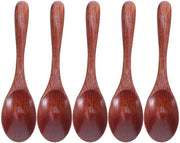 Set di cucchiai in legno per caffè e tè, 5 pezzi, manico ergonomico, leggero, stile autentico, per caffè e tè