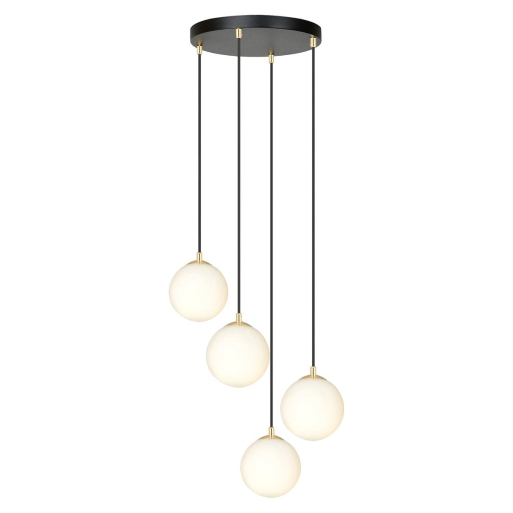 Lampada a sospensione ROYAL in acciaio nero e dettagli oro