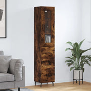 Credenza-Buffet-Armadio da cucina Rovere Fumo 34,5x34x180 cm in Legno Multistrato 136651