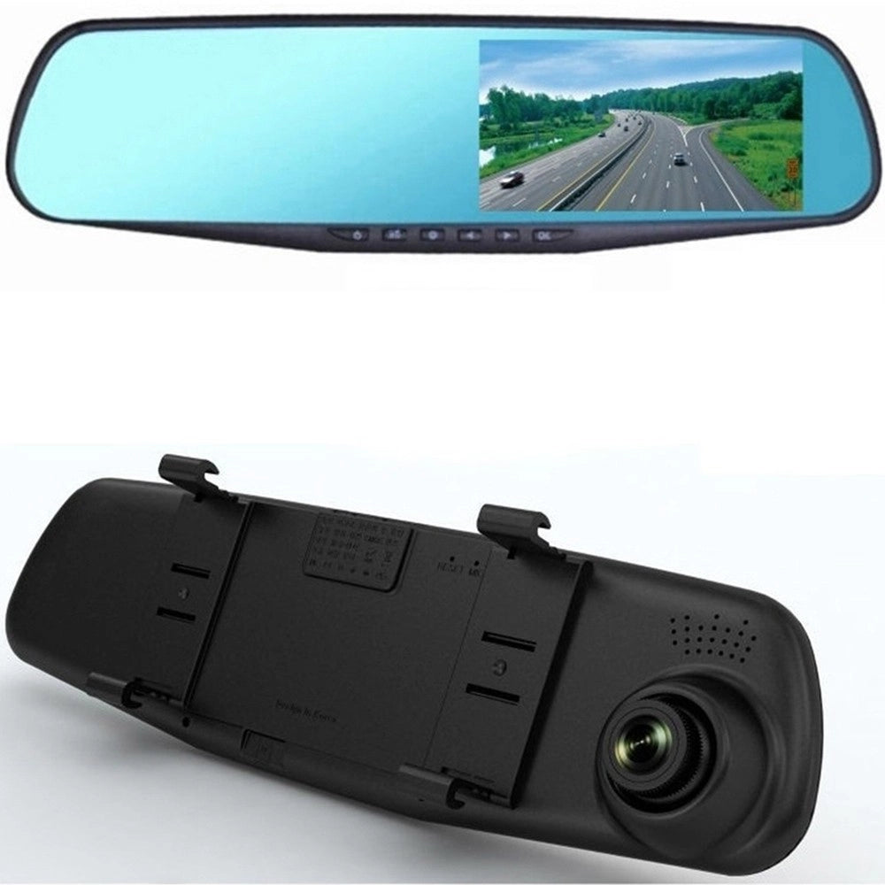 Trade Shop - Auto Rearview Specchietto Dvr Telecamera Full Hd 1080p 2.3 "lcd Per Retrocamera -