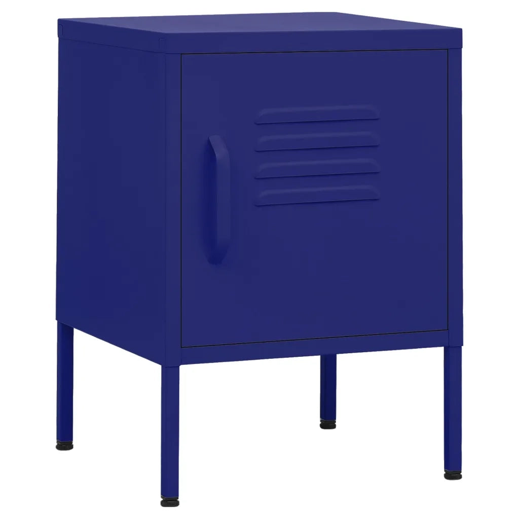 Comodino | Armadio da Notte | Mobiletto da notte Blu Marino 35x35x51 cm in Acciaio