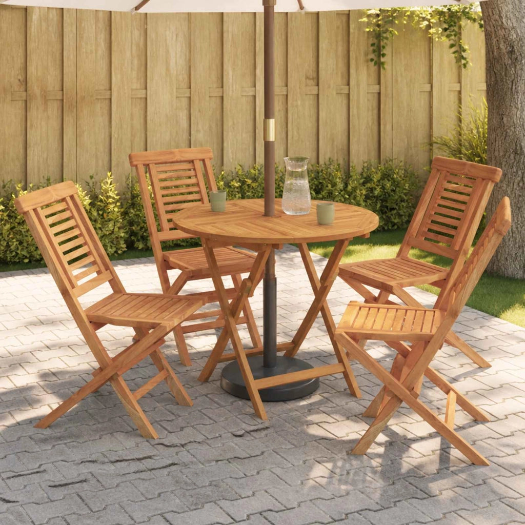 Set bistro da giardino pieghevole da 5 pezzi Naturale 3434089