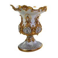 Portavaso resina oro e bianco cm 61,7x53,8xh69,7