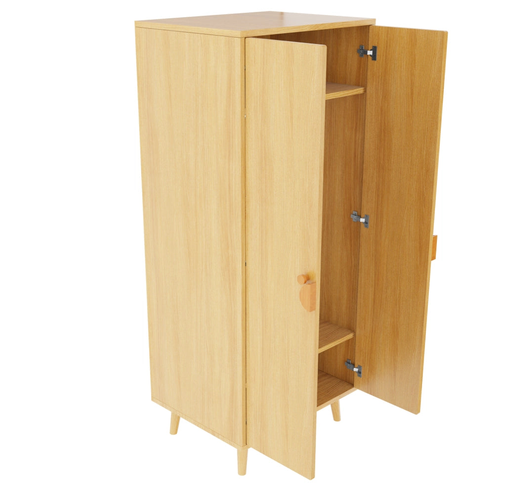 Armadio a doppia anta 70 x 55 x 170 cm in MDF; colore legno naturale