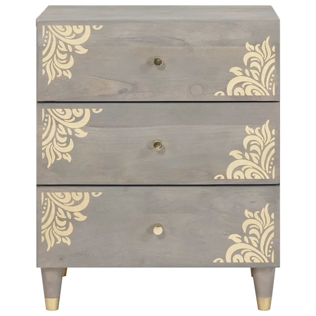Armadio da Notte Grigio 50 x 33 x 62 cm Legno di mango massello 4018781
