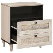Comodino | Armadio da Notte | Mobiletto da notte Bianco 50 x 33 x 62 cm Legno ingegnerizzato