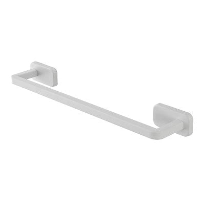 Portasciugamani a muro 45 cm in acciaio inox bianco con doppio fissaggio