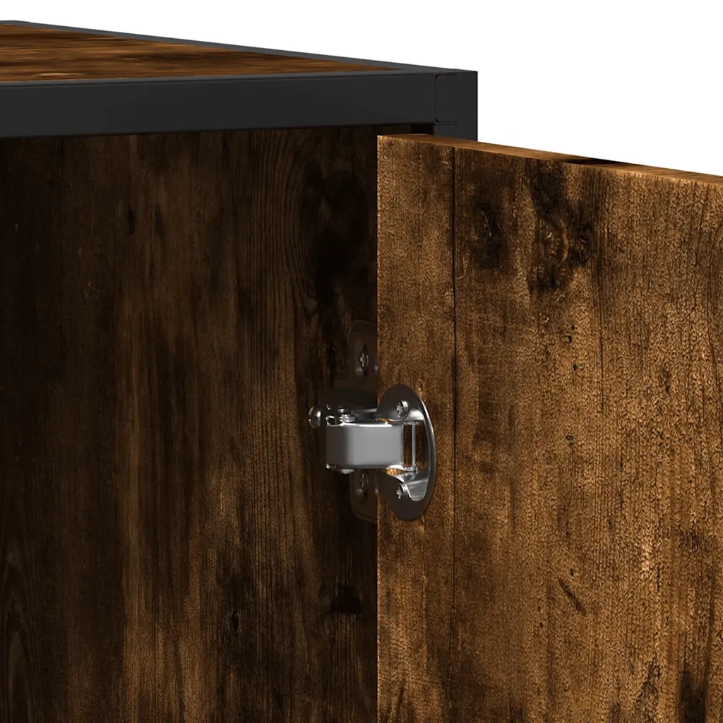 Credenza Rovere Fumo 92x35x76 cm in Legno Multistrato 849021