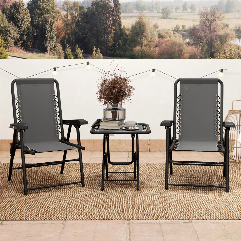 Set Bistrot 3 Pezzi in Acciaio ¨C zephmum ¨C Grigio Scuro