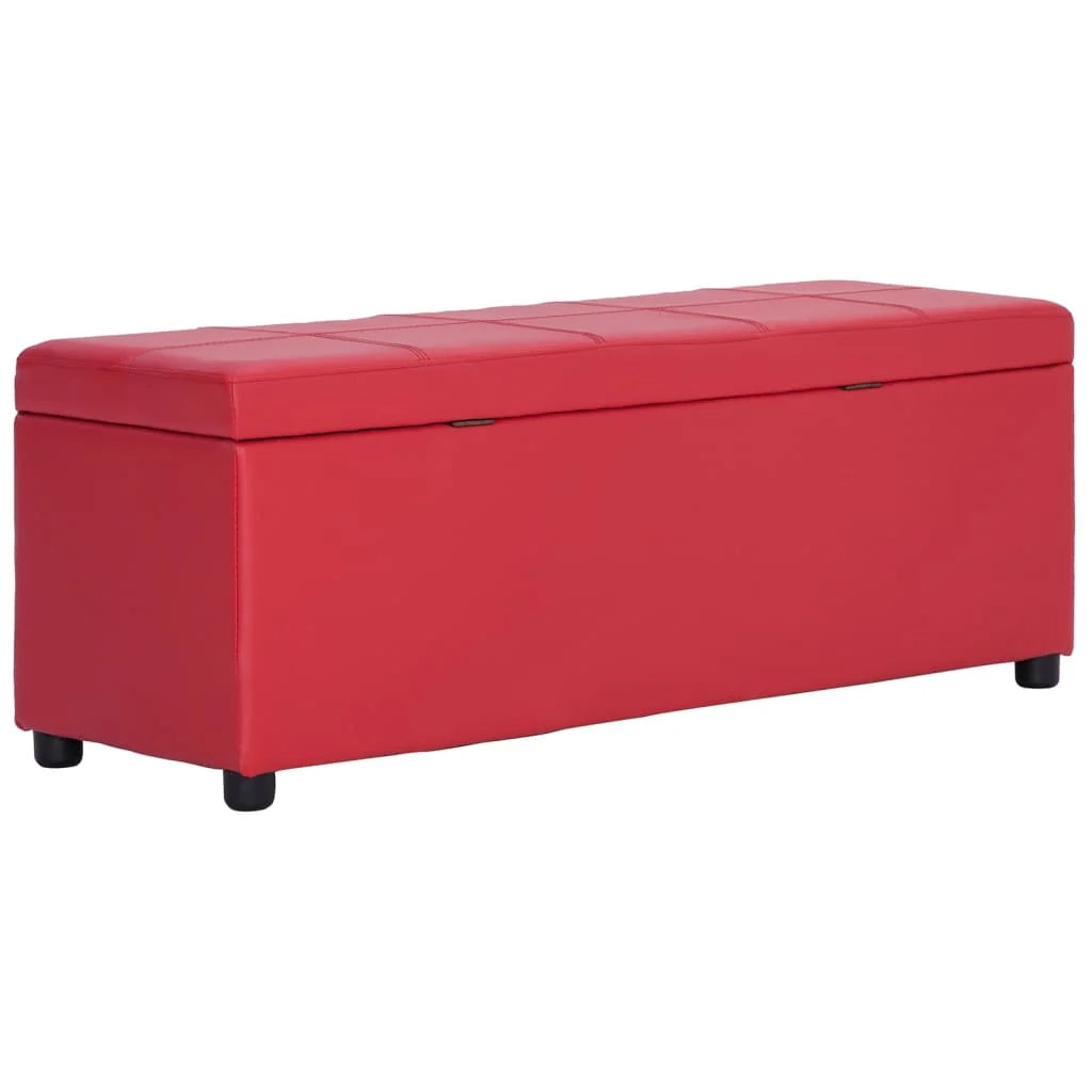 Panca con vano contenitore 116 cm similpelle rossa 02_0010737
