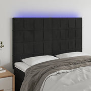 Testiera a LED-Testata con LED Nera 144x5x118/128 cm in Velluto 410062