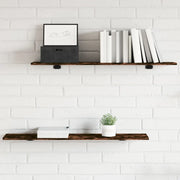 Mensole Parete 4pz Rovere Fumo 100x20x1,5 cm Legno Multistrato