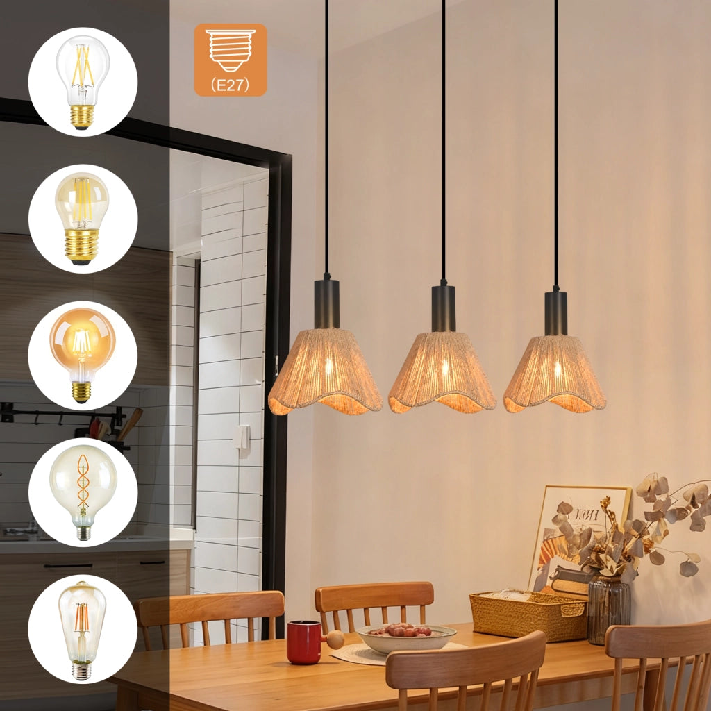 Lampada a sospensione ZMH vintage nera E27 per cucina/camera da letto (lampadina non inclusa)