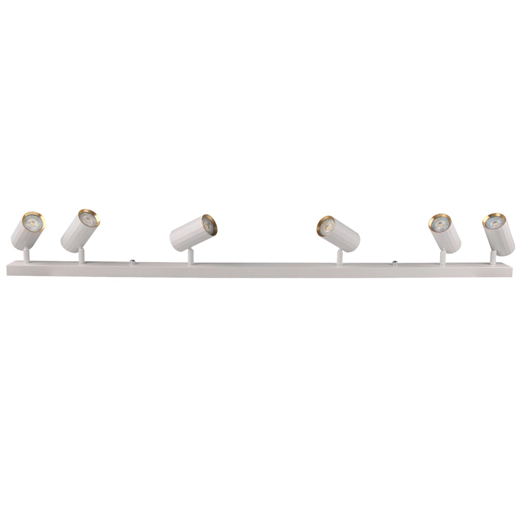 Plafoniera/Applique 6 luci bianco-oro GU10 Nicea Polux