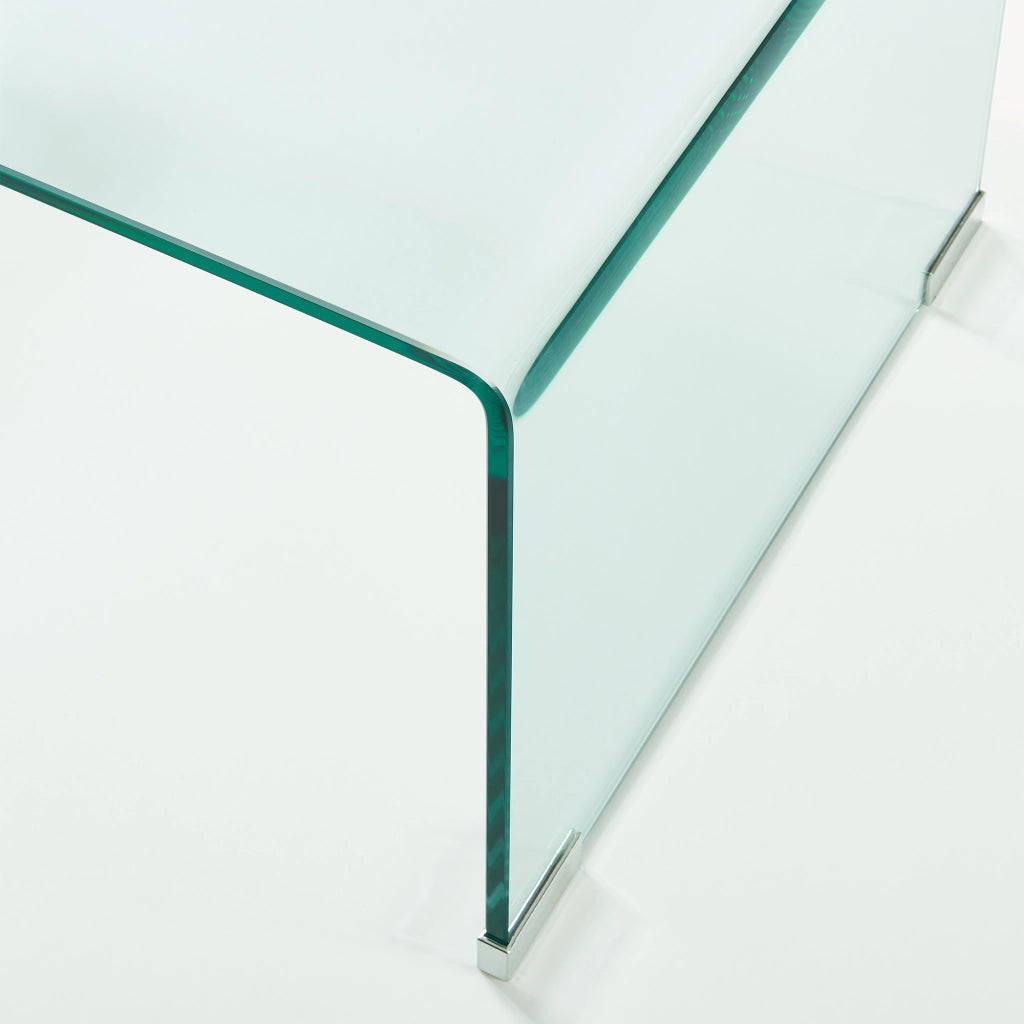 Tavolino da Caffè Väsas in Vetro 90 x 45 x 35 cm - Trasparente [en.casa]