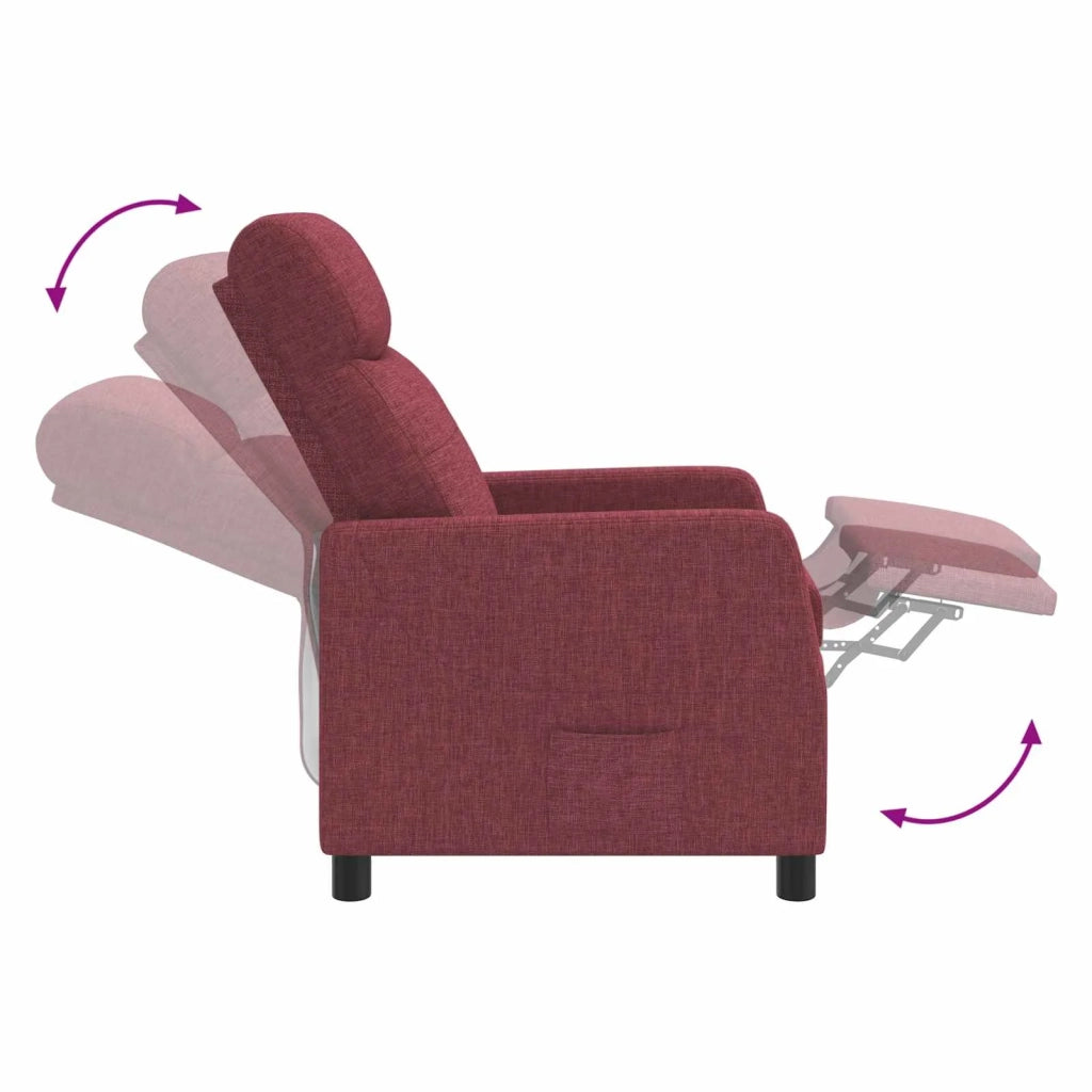 Divano Sedia-Poltrona Massaggiante Rosso Vino Tessuto 986377
