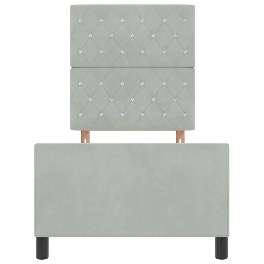 Letto a molle con testiera-Rete con Testiera Grigio chiaro 80 x 200 cm Velluto 259981