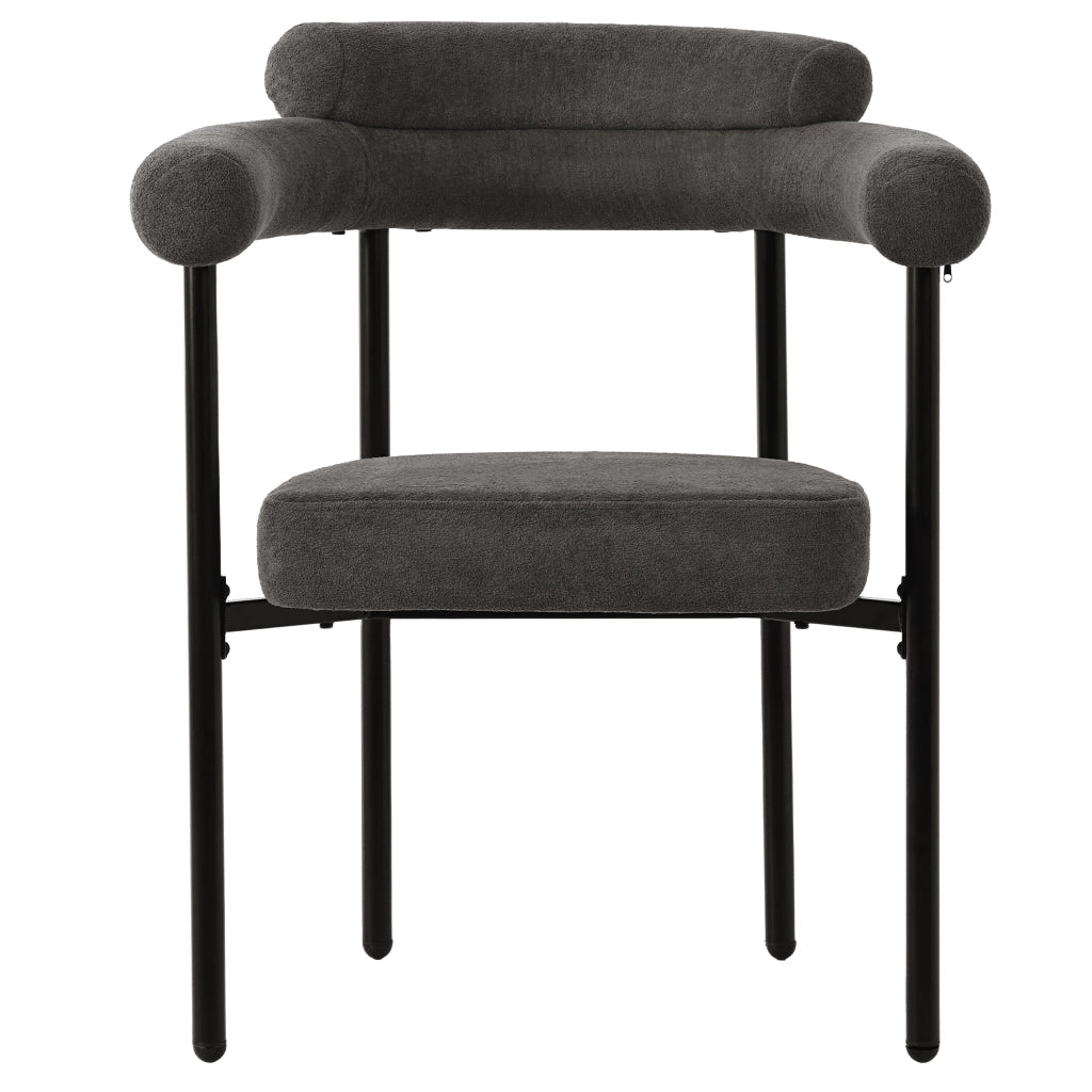 SEDIA Imbottita ergonomica 70x62x84 cm grigio scuro con struttura in ferro