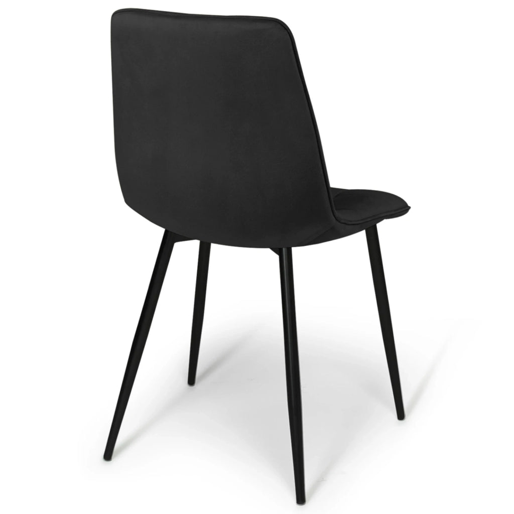 IDMarket - Set di 6 sedie da pranzo MILA in velluto nero