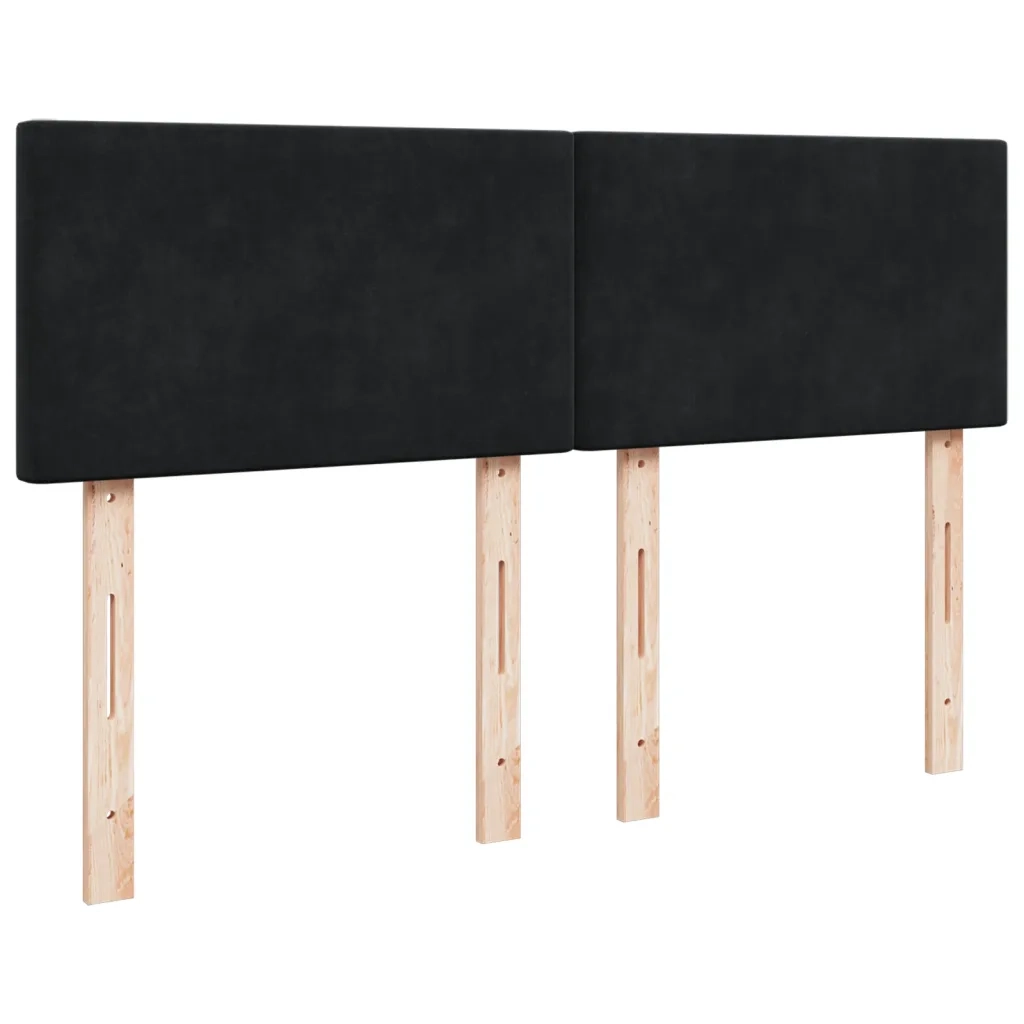 Giroletto a Molle con Materasso Nero 160x200 cm in Velluto