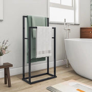 Supporto asciugamani per bagno 

Supporto asciugamani per bagno con 3 ganci, 100 x 40 cm, in legno massello