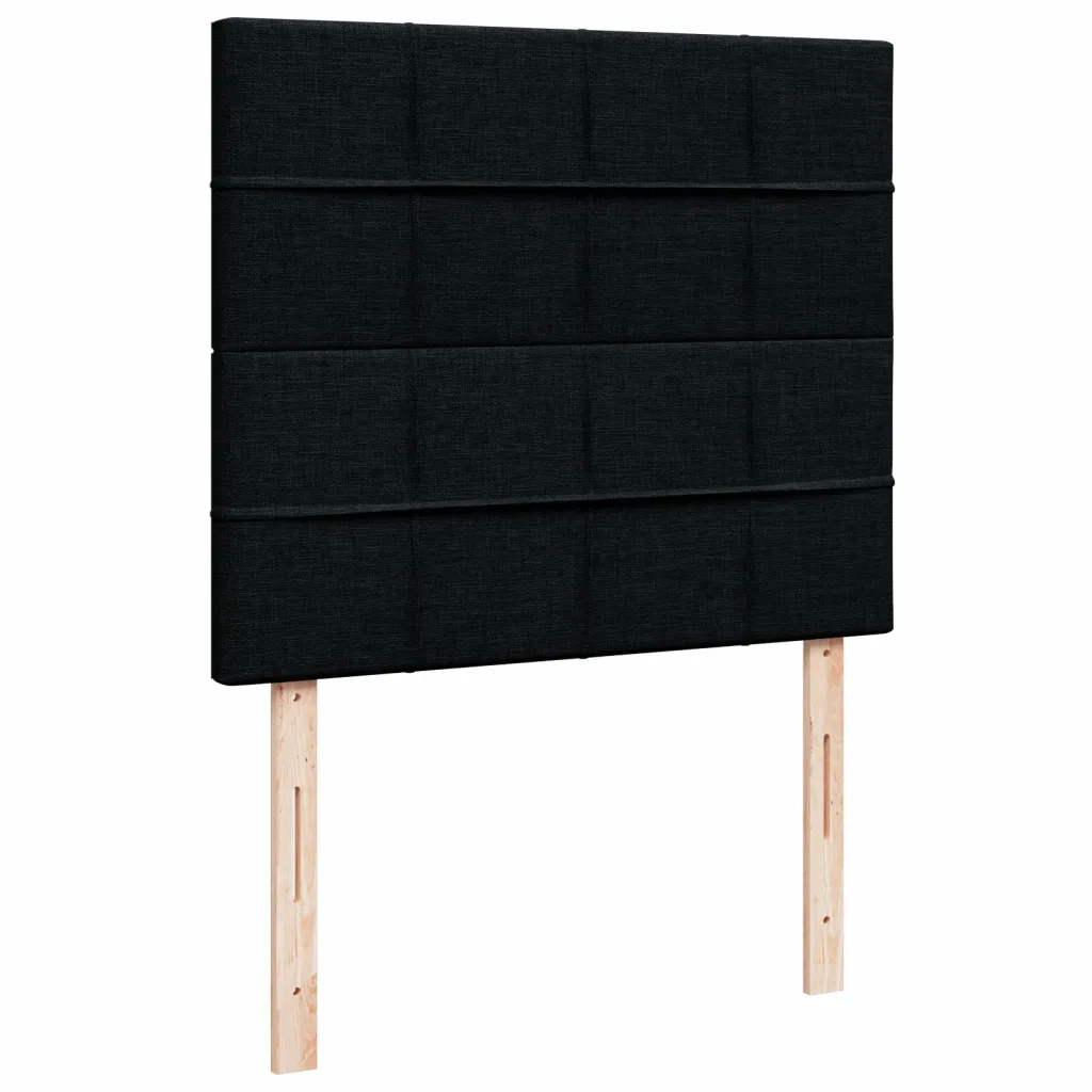 Giroletto a Molle con Materasso Nero 120x190 cm in Tessuto